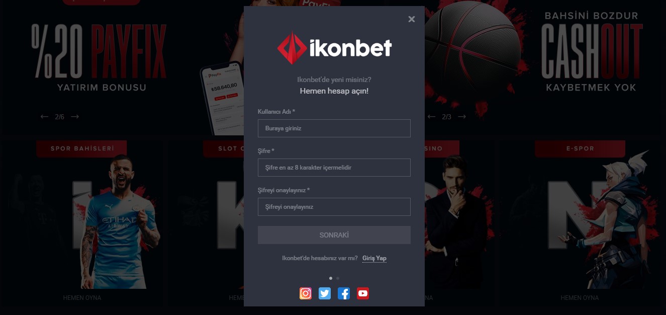 ikonbet üyelik